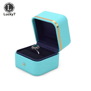 Green PU Jewelry Box Ring Ear Stud Necklace Watch Bracelet Storage