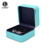 Green PU Jewelry Box Ring Ear Stud Necklace Watch Bracelet Storage