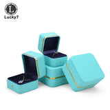 Green PU Jewelry Box Ring Ear Stud Necklace Watch Bracelet Storage