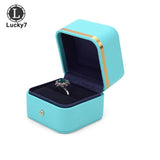 Green PU Jewelry Box Ring Ear Stud Necklace Watch Bracelet Storage