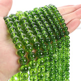 Green Peridot Crystal Stone Beads Round Spacer Bead 4/6/8/10/12MM