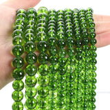 Green Peridot Crystal Stone Beads Round Spacer Bead 4/6/8/10/12MM