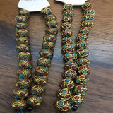Green Pine Red Coral Nepal Beads For Tibetan Antique Golden Copper Jewelry