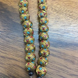 Green Pine Red Coral Nepal Beads For Tibetan Antique Golden Copper Jewelry