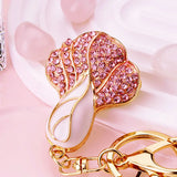 Cabbage Rhinestone Pendant Keychain Crystal Keyring