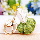 Cabbage Rhinestone Pendant Keychain Crystal Keyring