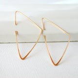 14K Filled/925 Silver Triangle Earrings Vintage Boho Jewelry