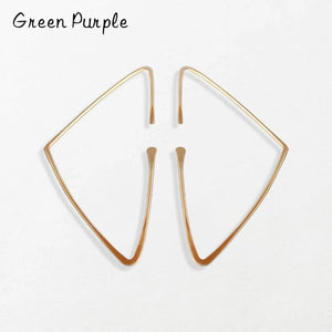 14K Filled/925 Silver Triangle Earrings Vintage Boho Jewelry