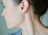 14K Filled Triangle Earring Vintage Jewelry Hoop Earrings Women