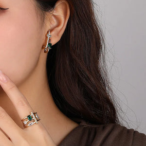 925 Silver Zircon Stud Earrings Gift for Her
