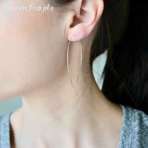 14K Hoop Earrings Minimalist Brincos Boho Jewelry Gift G-11