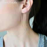 14K Hoop Earrings Minimalist Brincos Boho Jewelry Gift G-11