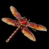 Green Purple Enamel Dragonfly Insects Brooches For Women And Men