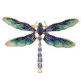 Green Purple Enamel Dragonfly Insects Brooches For Women And Men