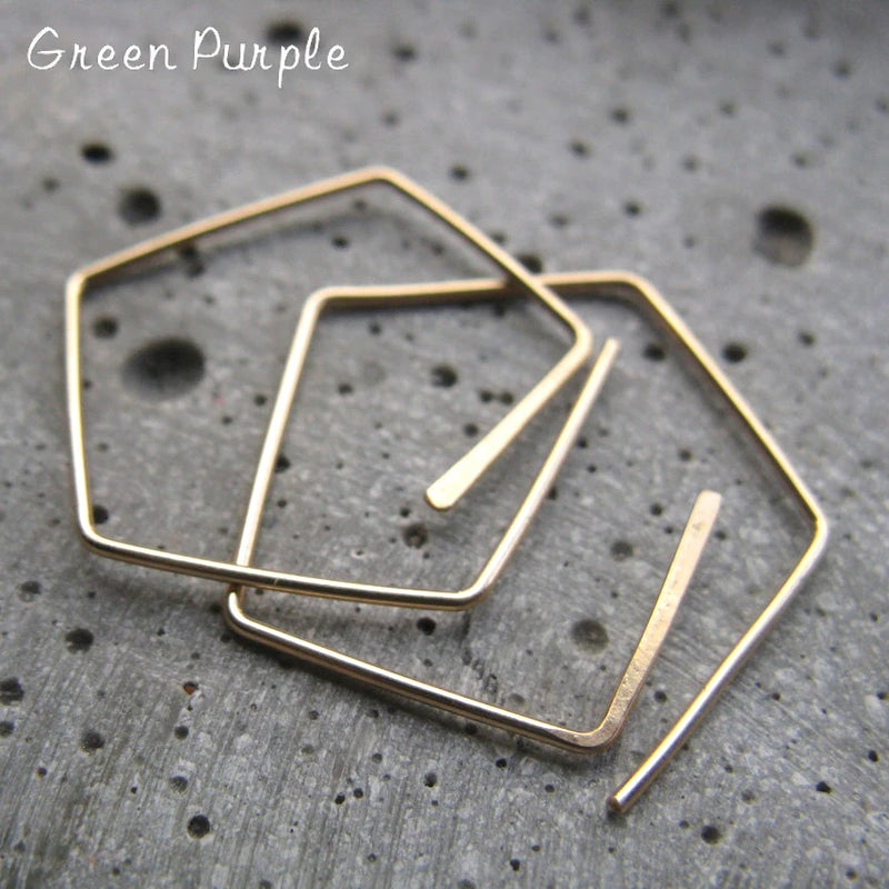 Hoop Earrings Charm Hammered 14k Filled/925 Silver For Young Girl Jewelry