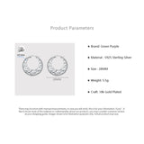 Silver 925 Irregular Texture Hoop Earrings Women Fine Jewelry