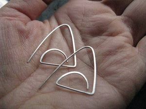 Minimal 14k Filled Triangle Dangle Earrings for Women