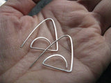 Minimal 14k Filled Triangle Dangle Earrings for Women