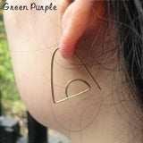 Minimal 14k Filled Triangle Dangle Earrings for Women