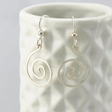 925 Silver/14K Filled Spiral Drop Earrings Natural Fine Jewelry