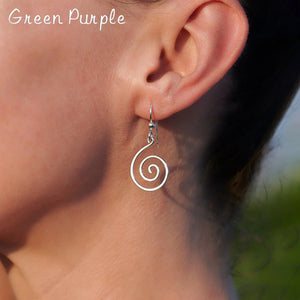925 Silver/14K Filled Spiral Drop Earrings Natural Fine Jewelry