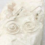 925 Silver/14K Filled Spiral Drop Earrings Natural Fine Jewelry