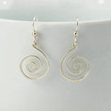 925 Silver/14K Filled Spiral Drop Earrings Natural Fine Jewelry
