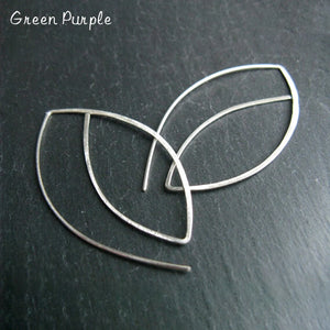 Vintage Sterling Silver Oval Earrings Hoops for Women Brincos