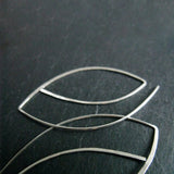 Vintage Sterling Silver Oval Earrings Hoops for Women Brincos