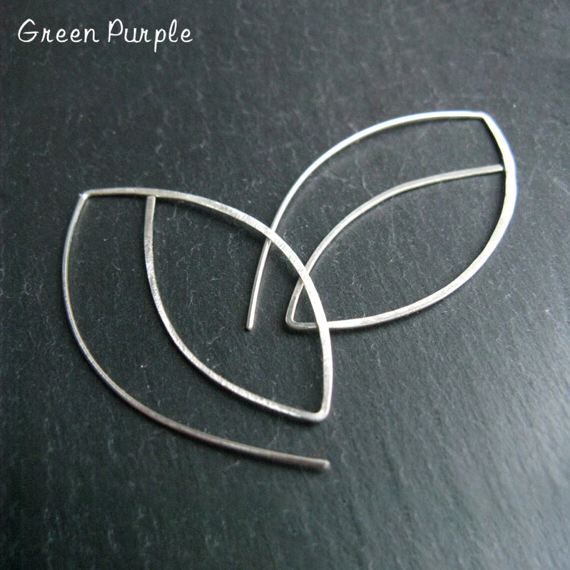 Vintage Sterling Silver Oval Earrings Hoops for Women Brincos