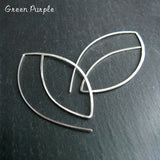 Vintage Sterling Silver Oval Earrings Hoops for Women Brincos
