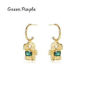 925 Silver Irregular Fragment Stud Earrings Zircon Women's Jewelry Set