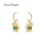 925 Silver Irregular Fragment Stud Earrings Zircon Women's Jewelry Set