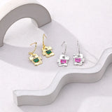 925 Silver Irregular Fragment Stud Earrings Zircon Women's Jewelry Set