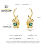925 Silver Irregular Fragment Stud Earrings Zircon Women's Jewelry Set