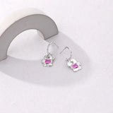 925 Silver Irregular Fragment Stud Earrings Zircon Women's Jewelry Set