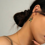 925 Silver Irregular Fragment Stud Earrings Zircon Women's Jewelry Set