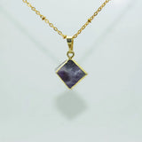 Green Rainbow Stone Pendant Fluorite Necklace