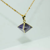 Green Rainbow Stone Pendant Fluorite Necklace