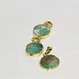 Green Raw Chrysoprase Druzy Stone Round Pendant for Women Jewelry Making
