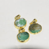 Green Raw Chrysoprase Druzy Stone Round Pendant for Women Jewelry Making