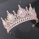 Green Red Crystal Rhinestone Wedding Hair Accessories Tiaras Crown Queen Diadems