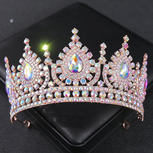 Green Red Crystal Rhinestone Wedding Hair Accessories Tiaras Crown Queen Diadems