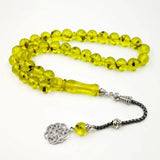 Green Resin Real Insect Tasbih Muslim Rosary Tesbih Islam Prayer Beads