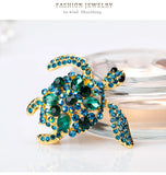 Green Rhinestone Turtle Brooches for Men Women, Animal Party Causal Brooch Pins
