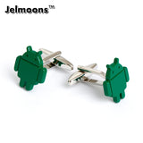 Men's Green Robot Cufflinks For Shirt