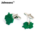 Men's Green Robot Cufflinks For Shirt