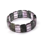Green Rutilated Quartz & Amethyst Stone Beads Bracelet Bangle