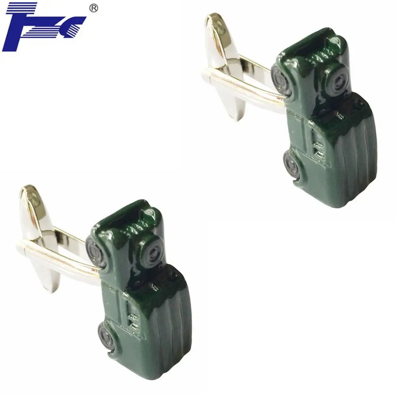 Green SUV Car Cufflink Cuff Link 2 Pairs Stainless Steel Material