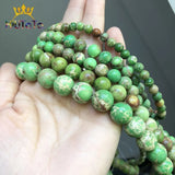 Green Sea Sediment Jaspers Stone Beads Round Spacer Beads 15inches Strands